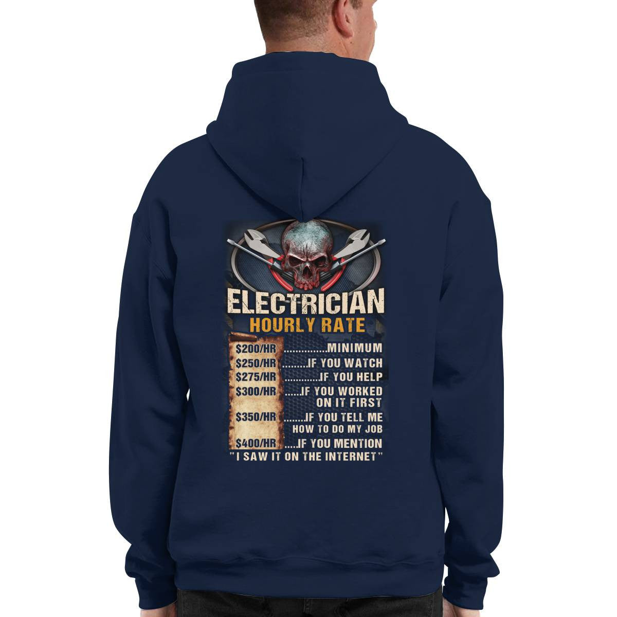 Awesome Electrician Hourly Rate-Hoodie - grunx260804-0060