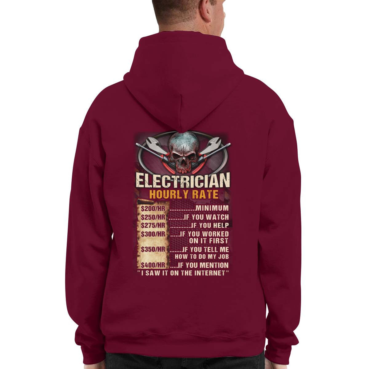 Awesome Electrician Hourly Rate-Hoodie - grunx260804-0060