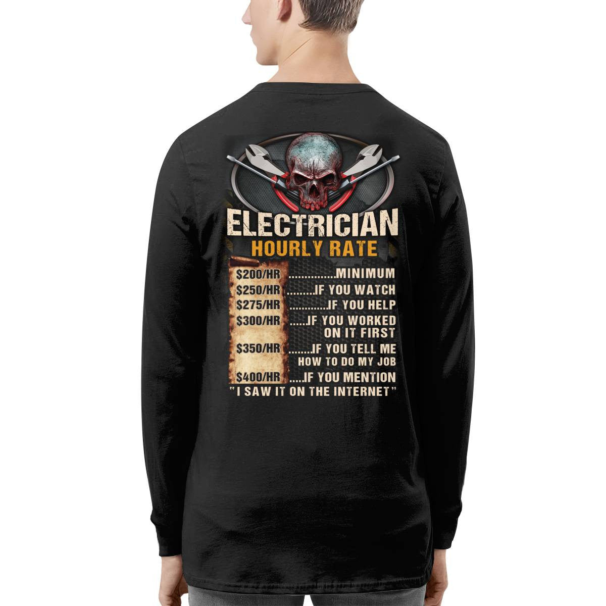 Awesome Electrician Hourly Rate-Hoodie - grunx260804-0060