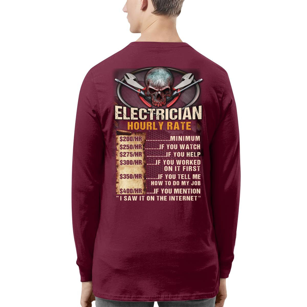 Awesome Electrician Hourly Rate-Hoodie - grunx260804-0060