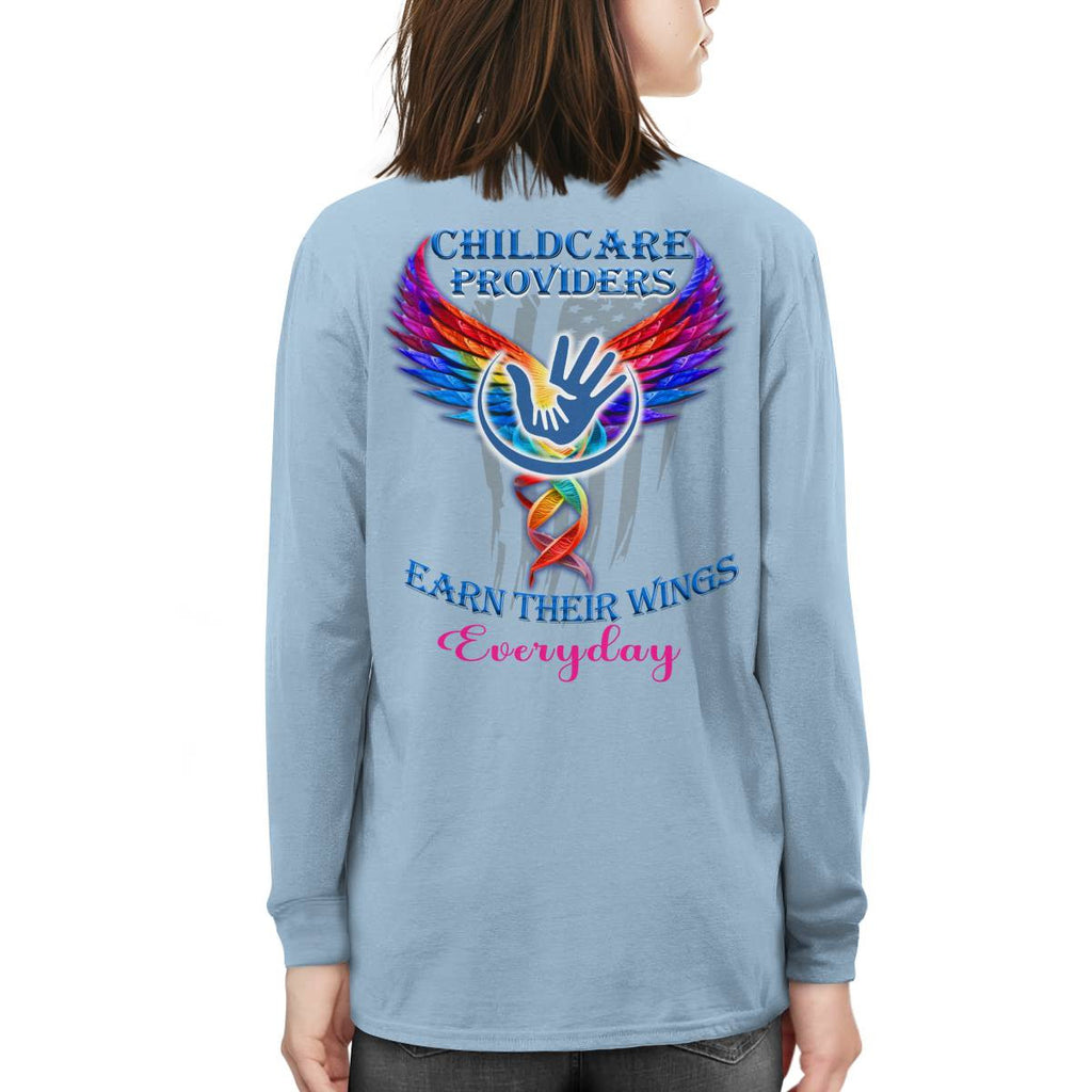 Awesome Childcare Providers Earn their wings everyday-Hoodie-#F091024EARTH16BCHPRZ2