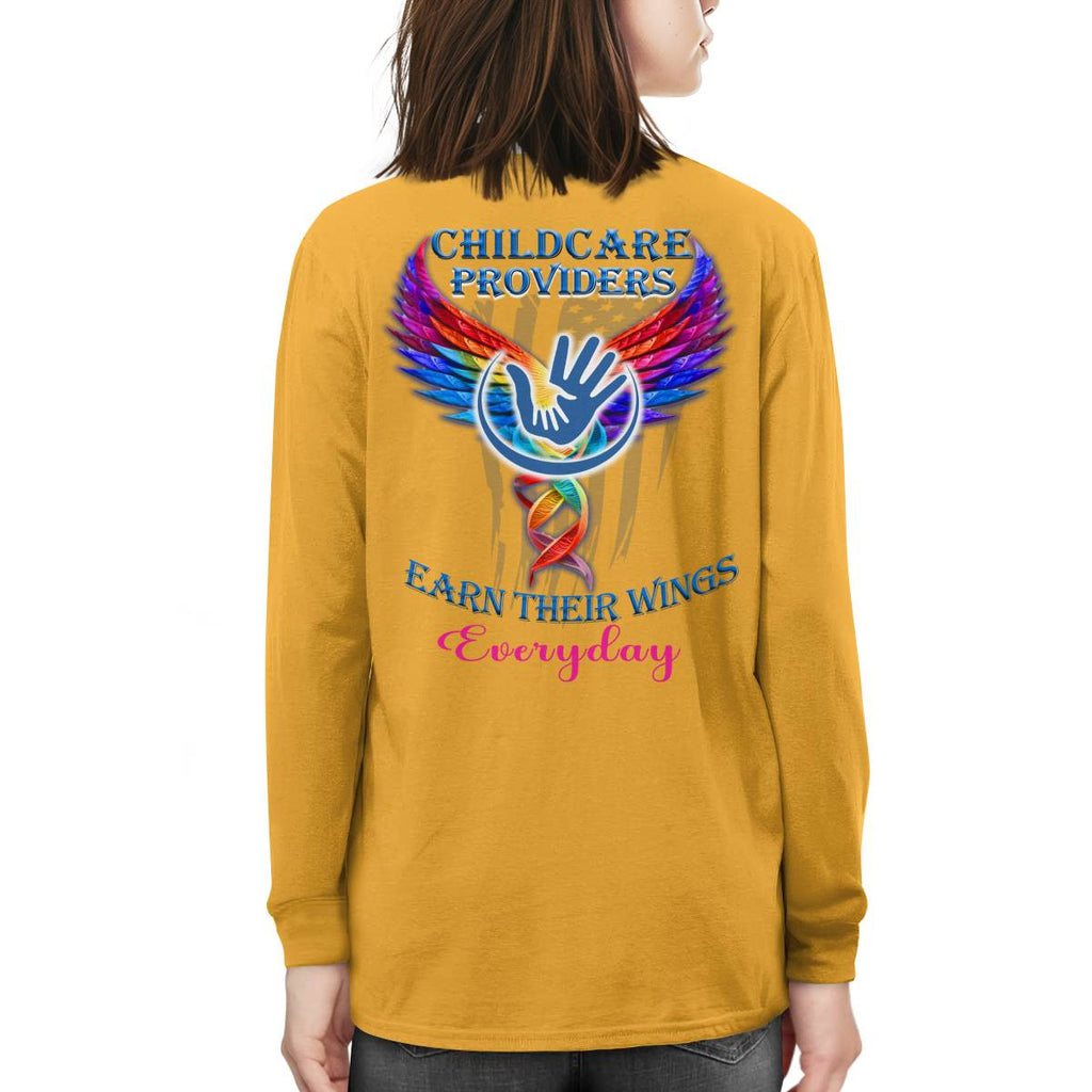 Awesome Childcare Providers Earn their wings everyday-Hoodie-#F091024EARTH16BCHPRZ2