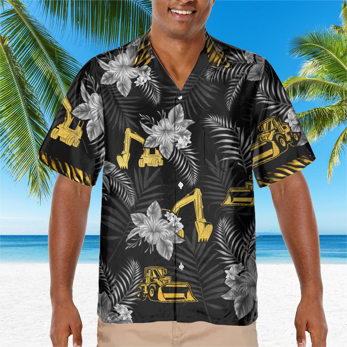 Awesome Heavy Equipment Operator - AOP Pocket Hawaiian Shirt - grunx260804-0173