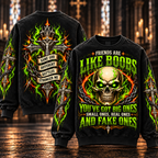 Friends Are Like Boobs – Funny Neon Green Skull Sweatshirt