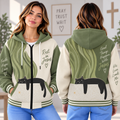 Sage Lounging Black Cat Zip-up Baseball Jacket