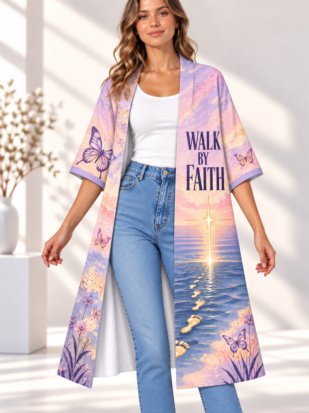 Walk by Faith Butterfly Women's Short-Sleeved Cape