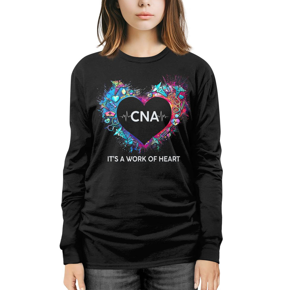 Awesome CNA Its a work of heart-T-shirt-#F290624WORKOF7FCNAZ4