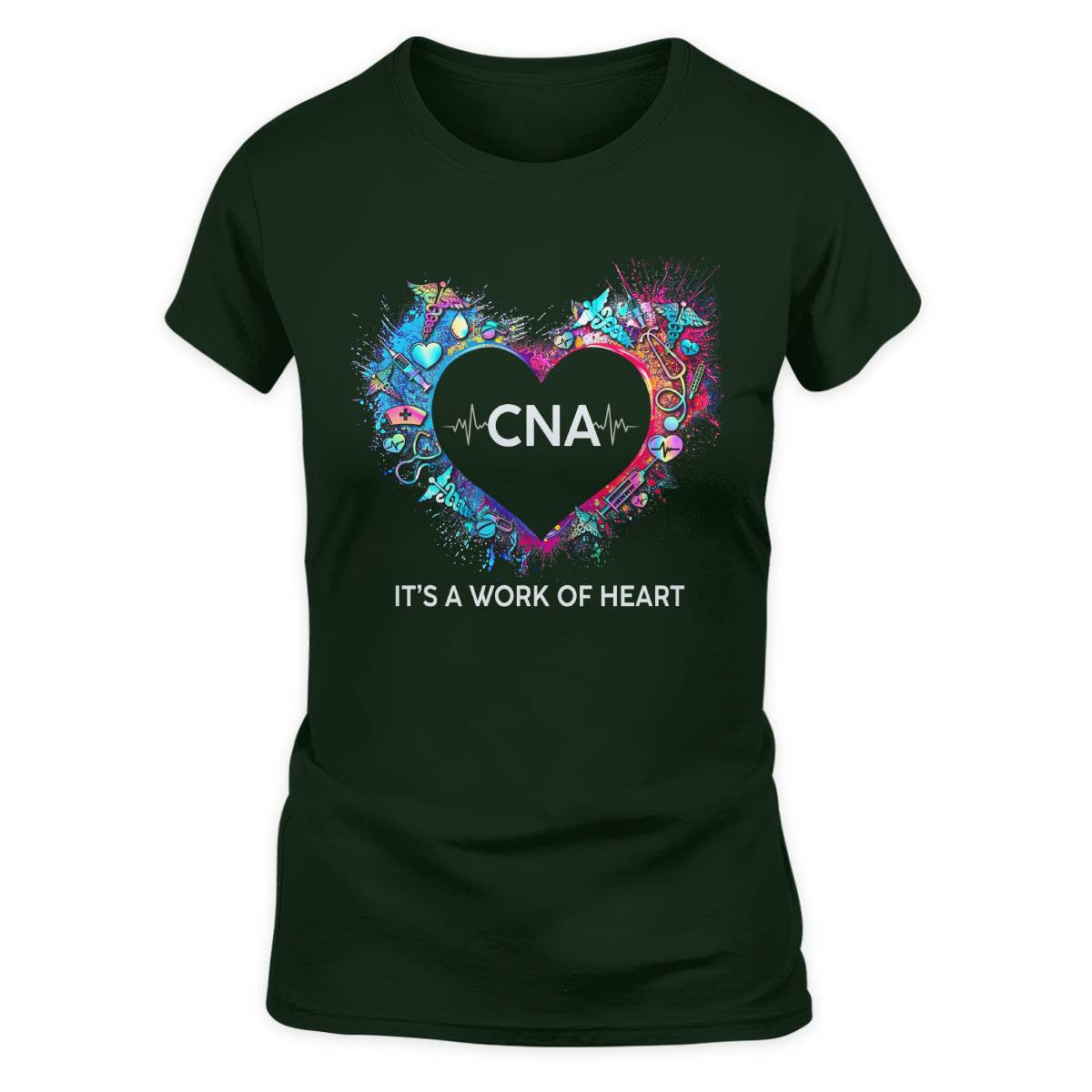 Awesome CNA Its a work of heart-T-shirt-#F290624WORKOF7FCNAZ4