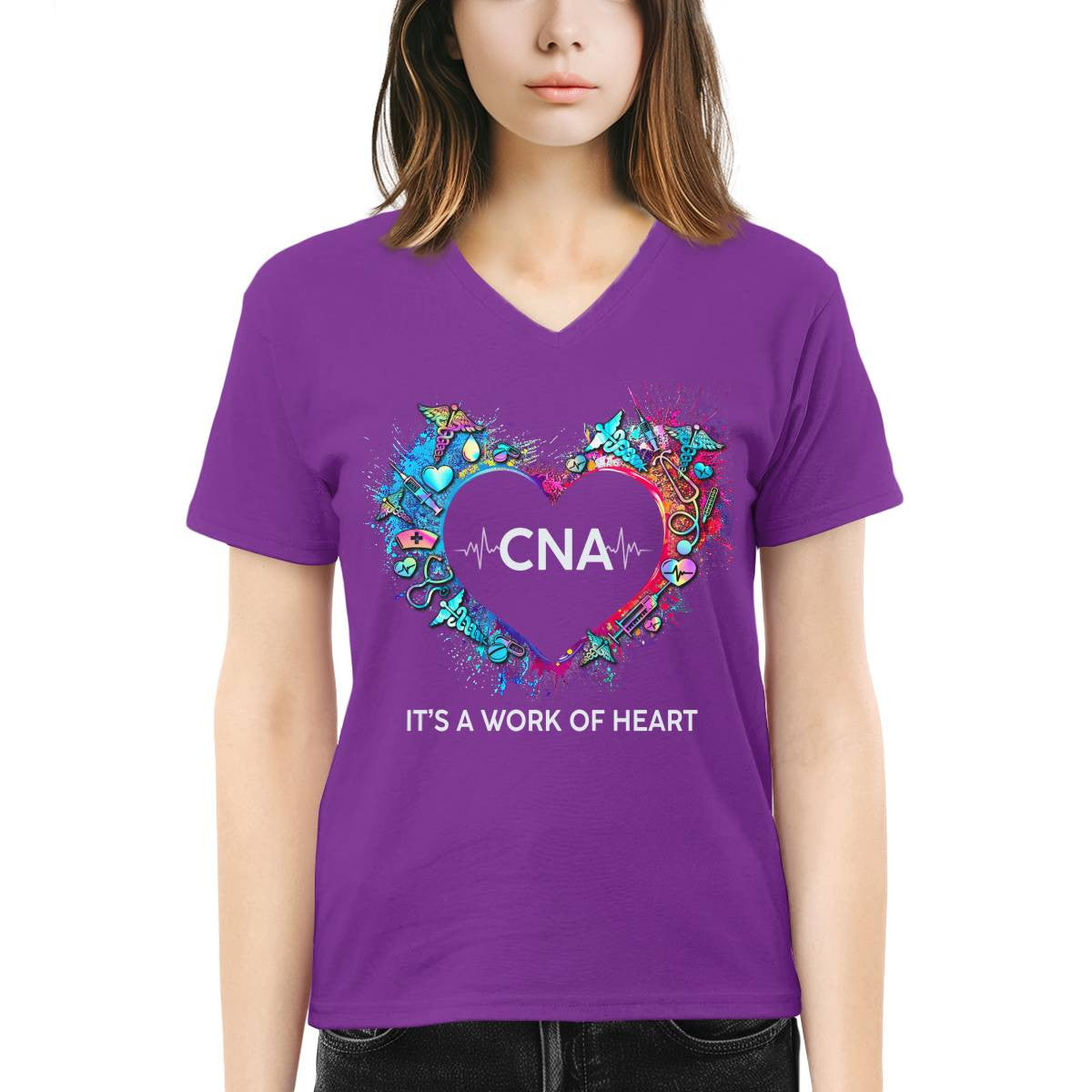 Awesome CNA Its a work of heart-T-shirt-#F290624WORKOF7FCNAZ4