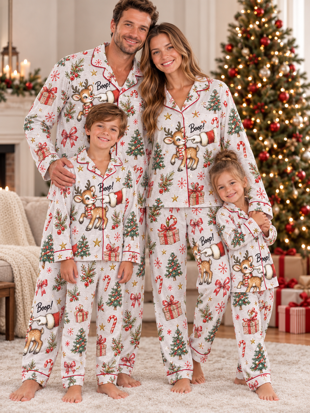 Boop Reindeer Family Ice Silk Pajamas