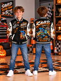 Saved Racing Dinosaur Kids Baseball Jacket