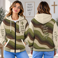 Earth Tone Waves Zip-up Baseball Jacket
