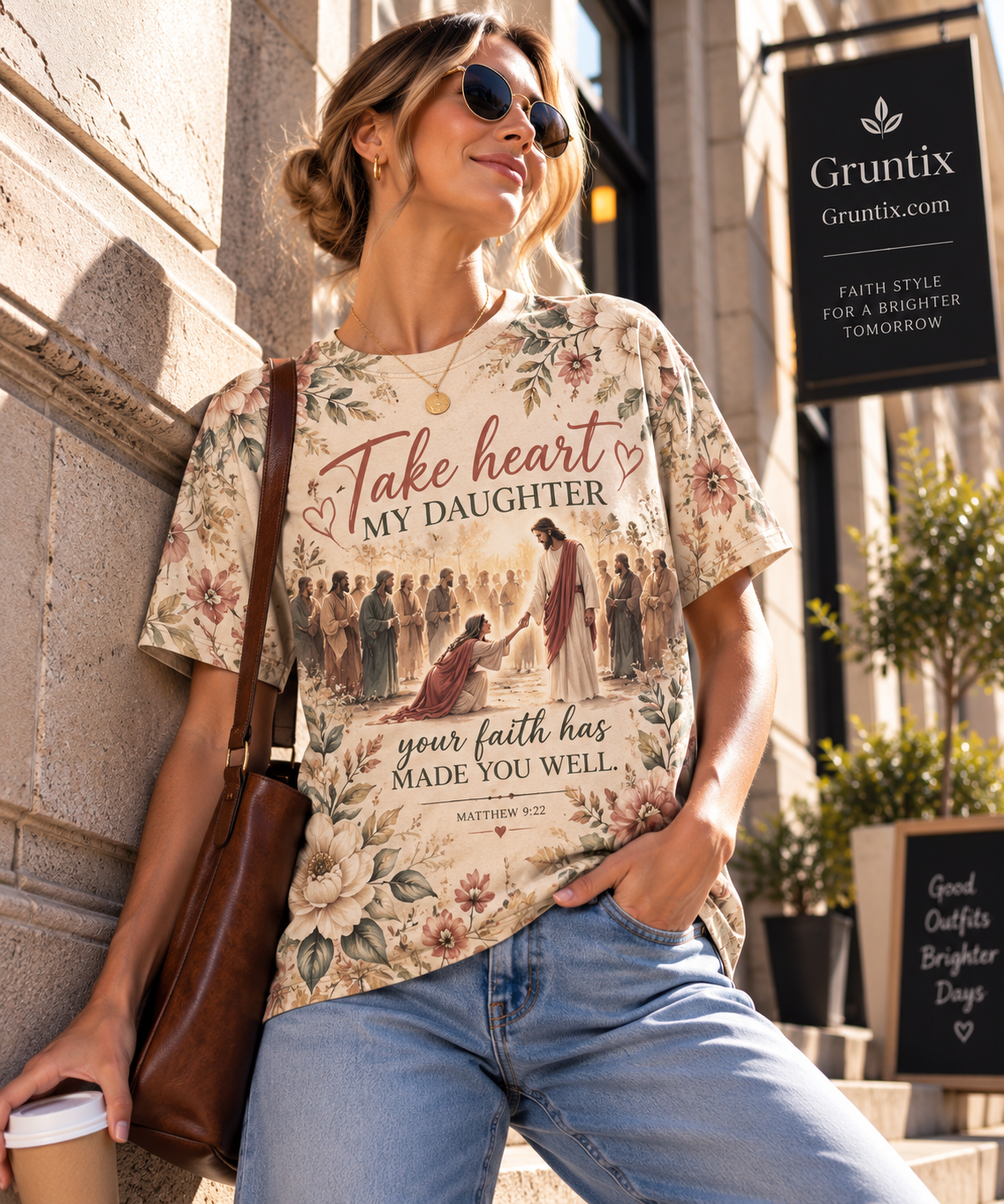 Take Heart My Daughter Christian T-Shirt | Matthew 9:22
