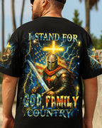 I Stand For God Family Country Men's All Over Print Shirt - Trunx805833
