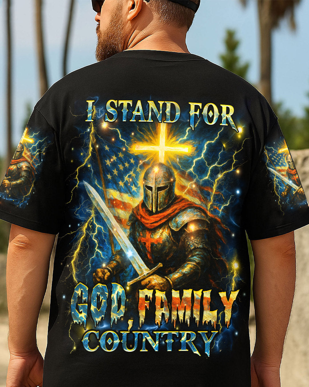 I Stand For God Family Country Men's All Over Print Shirt - Trunx805833