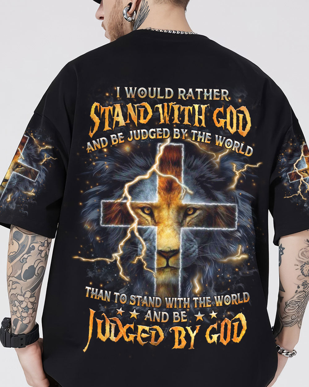 I Would Rather Stand With God Lion Men's All Over Print Shirt - Trunx564396