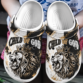 Child Of God Crowned Lion Clogs Shoes