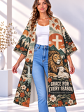 Grace for Every Season Lion and Lamb Women's Short-Sleeved Cape