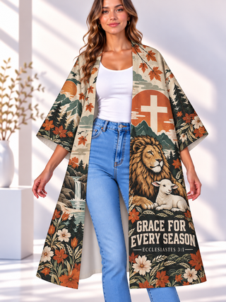 Grace for Every Season Lion and Lamb Women's Short-Sleeved Cape