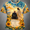 Personalized Sunflower Starry Sky T-Shirt