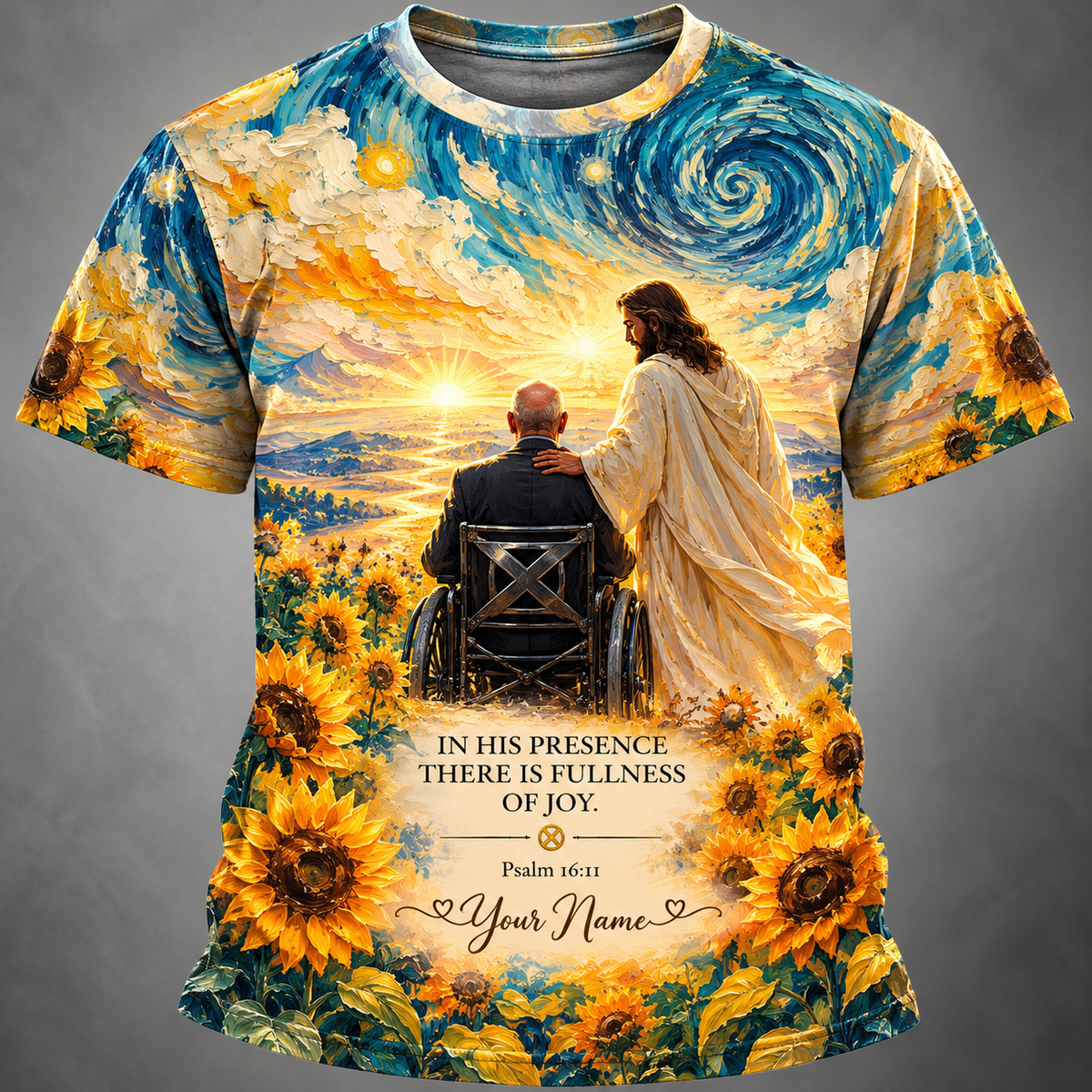 Personalized Sunflower Starry Sky T-Shirt