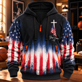Personalized American Flag Half-Zip Hoodie