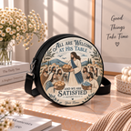 Personalized Jesus Loaves and Fishes Leather Round Bag