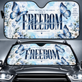 Freedom Blue Butterfly Car Sun Shade