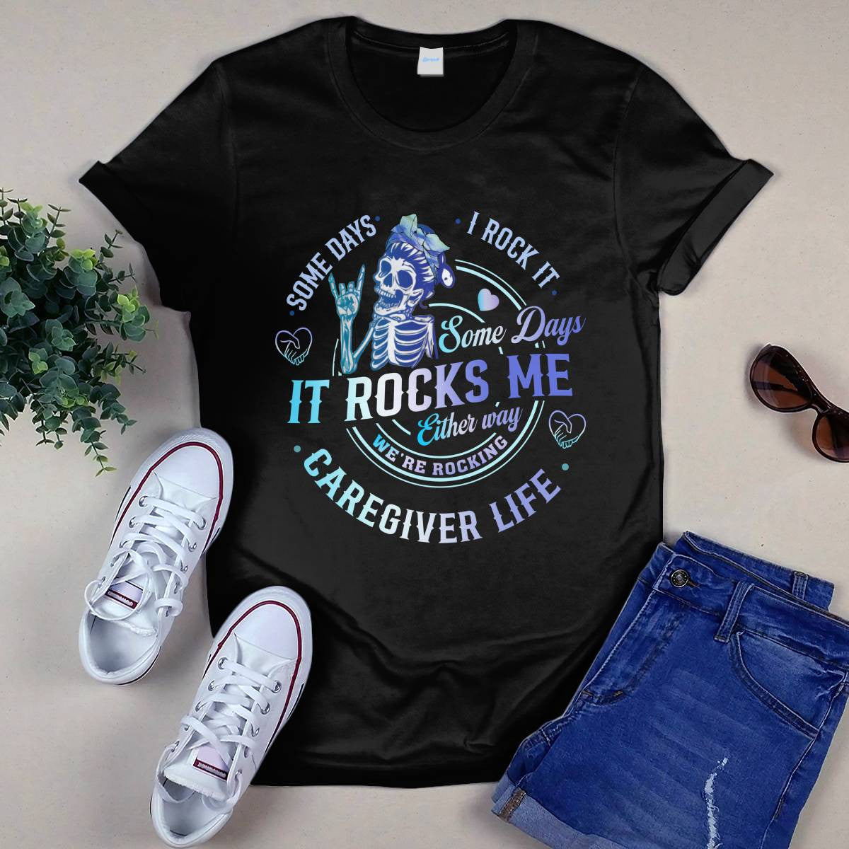 Awesome Caregiver Life-T-shirt-#F100724RCKNG1FCAREZ4