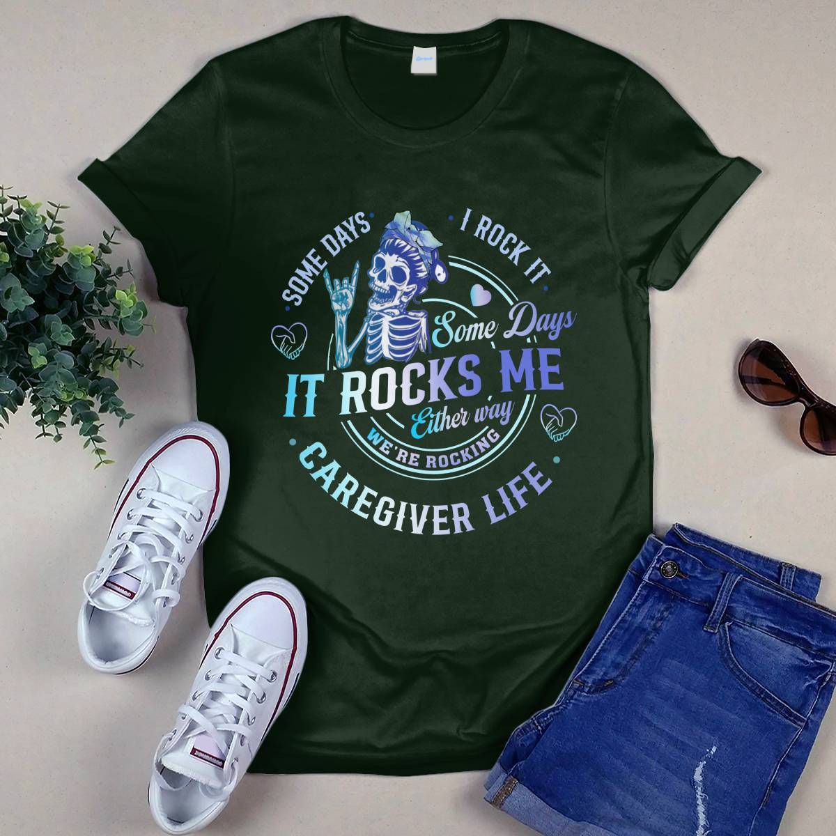 Awesome Caregiver Life-T-shirt-#F100724RCKNG1FCAREZ4