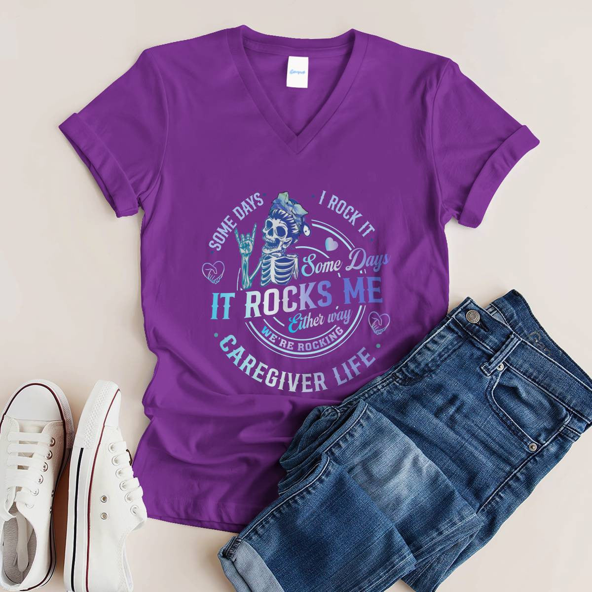 Awesome Caregiver Life-T-shirt-#F100724RCKNG1FCAREZ4