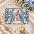 Mary Blue Roses Personalized PU Leather Pouch