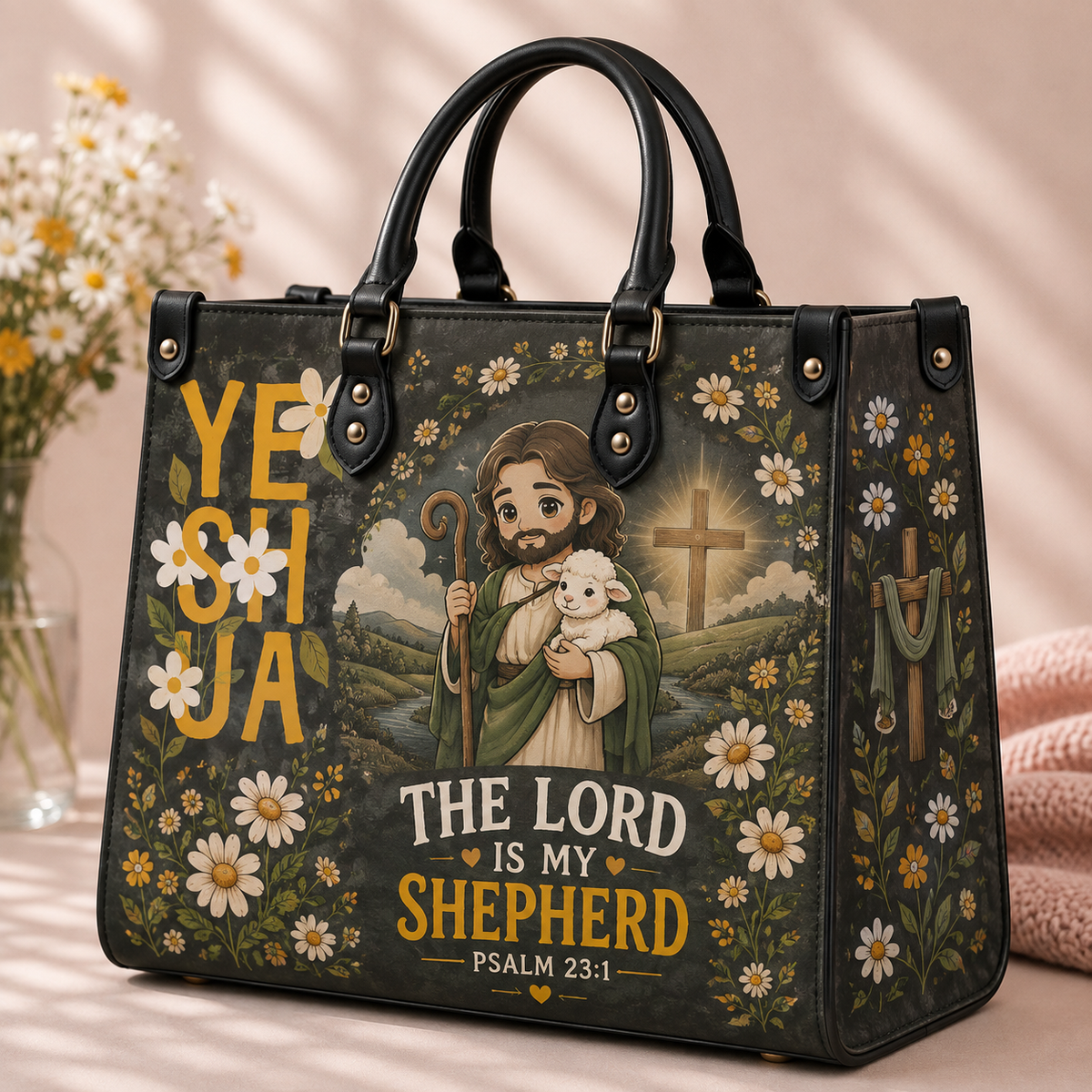 The Lord Is My Shepherd PU Leather Handbag