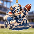 Personalized Football Catch Mascot Ornament