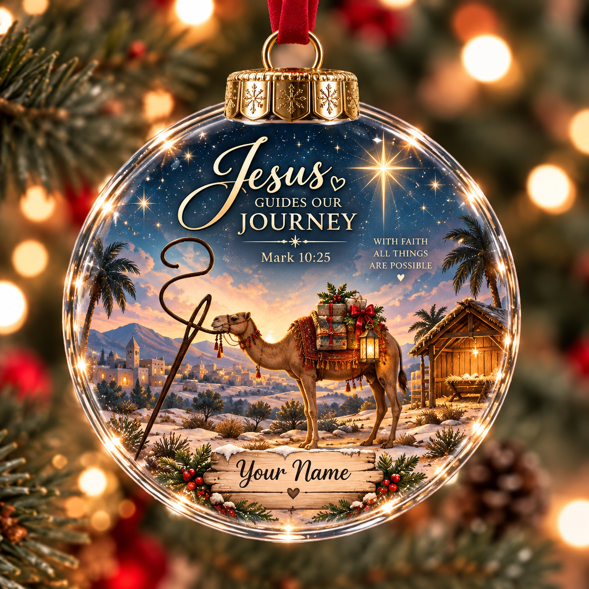 Personalized Gift Camel Journey Christmas Ball Ornament