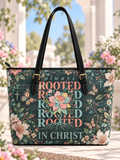 Always Rooted In Christ Lotus Flower Butterfly Saddle Bag