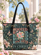Always Rooted In Christ Lotus Flower Butterfly Saddle Bag