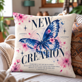 New Creation Blue Butterfly Cherry Blossom Pillow