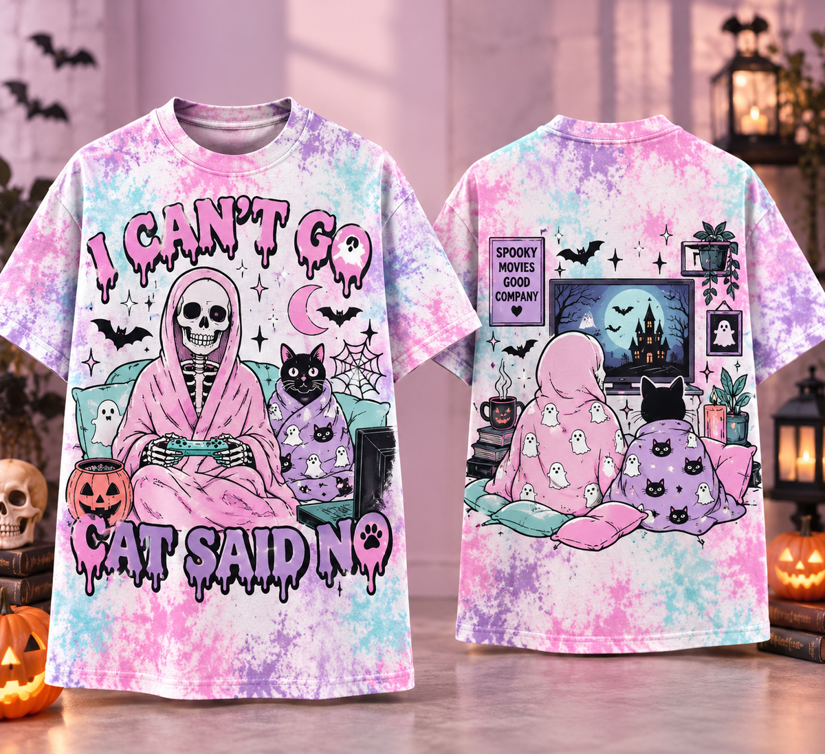 Cat Said No Skeleton Gamer T-Shirt