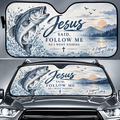 Jesus Follow Me Fishing Car Sun Shade