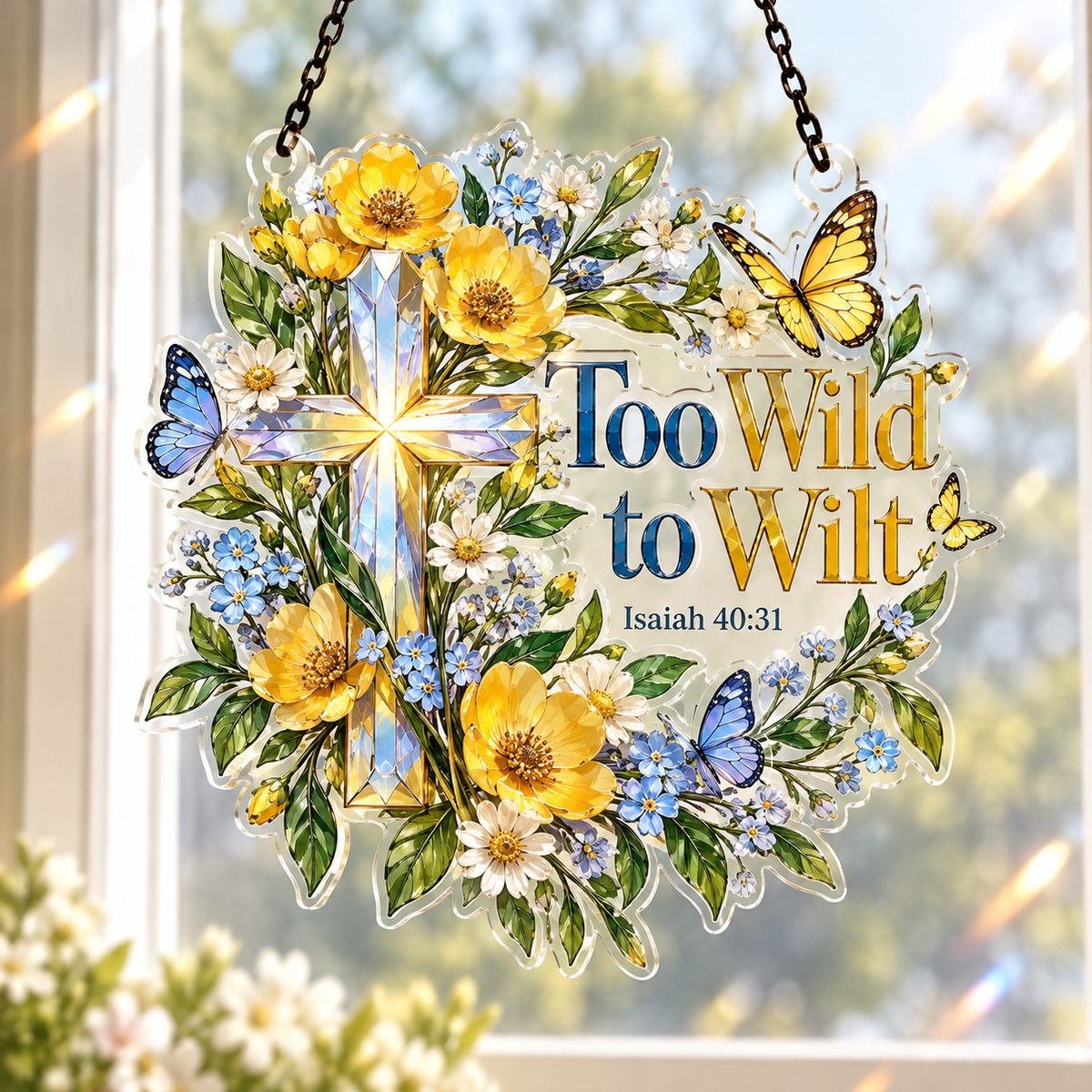 Too Wild To Wilt Acrylic Suncatcher