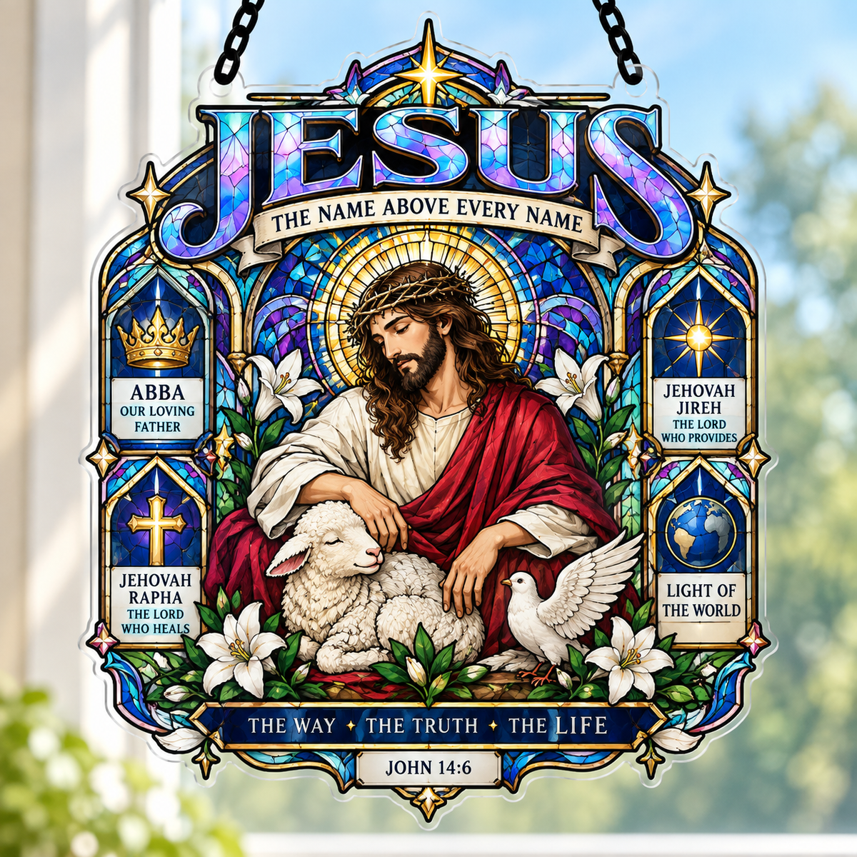 Jesus The Name Above Every Name Acrylic Suncatcher