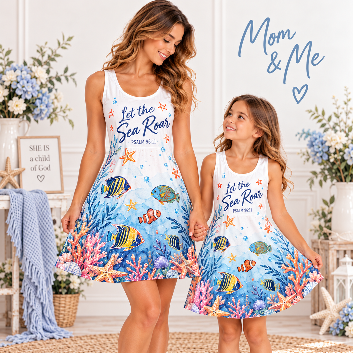 Let The Sea Roar Ocean Sleeveless Dress