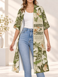 Rooted in Christ Butterfly Floral Women's Short-Sleeved Cape