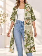 Rooted in Christ Butterfly Floral Women's Short-Sleeved Cape