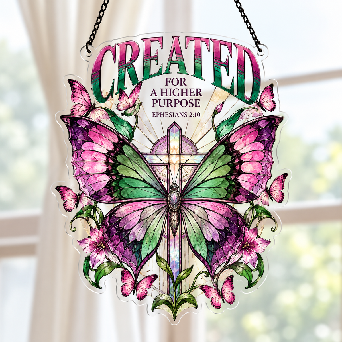 Created For A Higher Purpose Acrylic Suncatcher