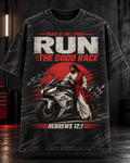 Run the Good Race Christian Motorcycle T-Shirt