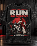 Run the Good Race Christian Motorcycle T-Shirt