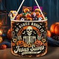 Jesus Saves Skeleton Halloween Candy Basket