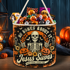 Jesus Saves Skeleton Halloween Candy Basket
